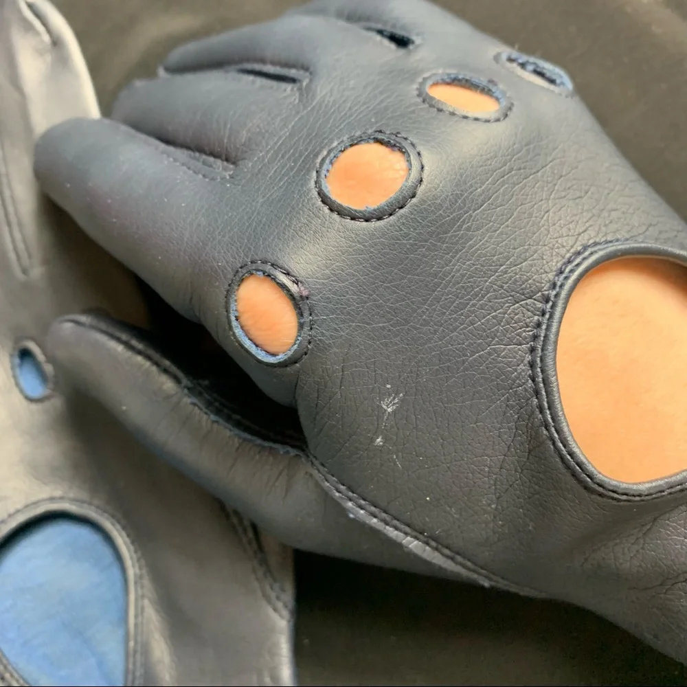 VIntage navy blue Driving Gloves - Picture 5 of 7